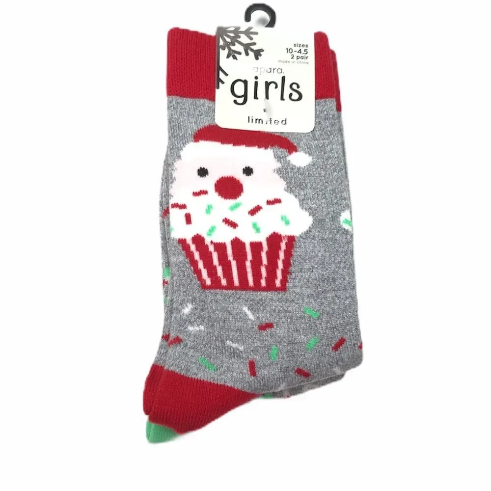 Apara Cupcake & Ice Cream Cone Crew Socks, Gray